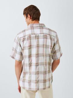 Dubbleware Cotton Blend Dobby Check Regular Fit Shirt, White - view 2, White