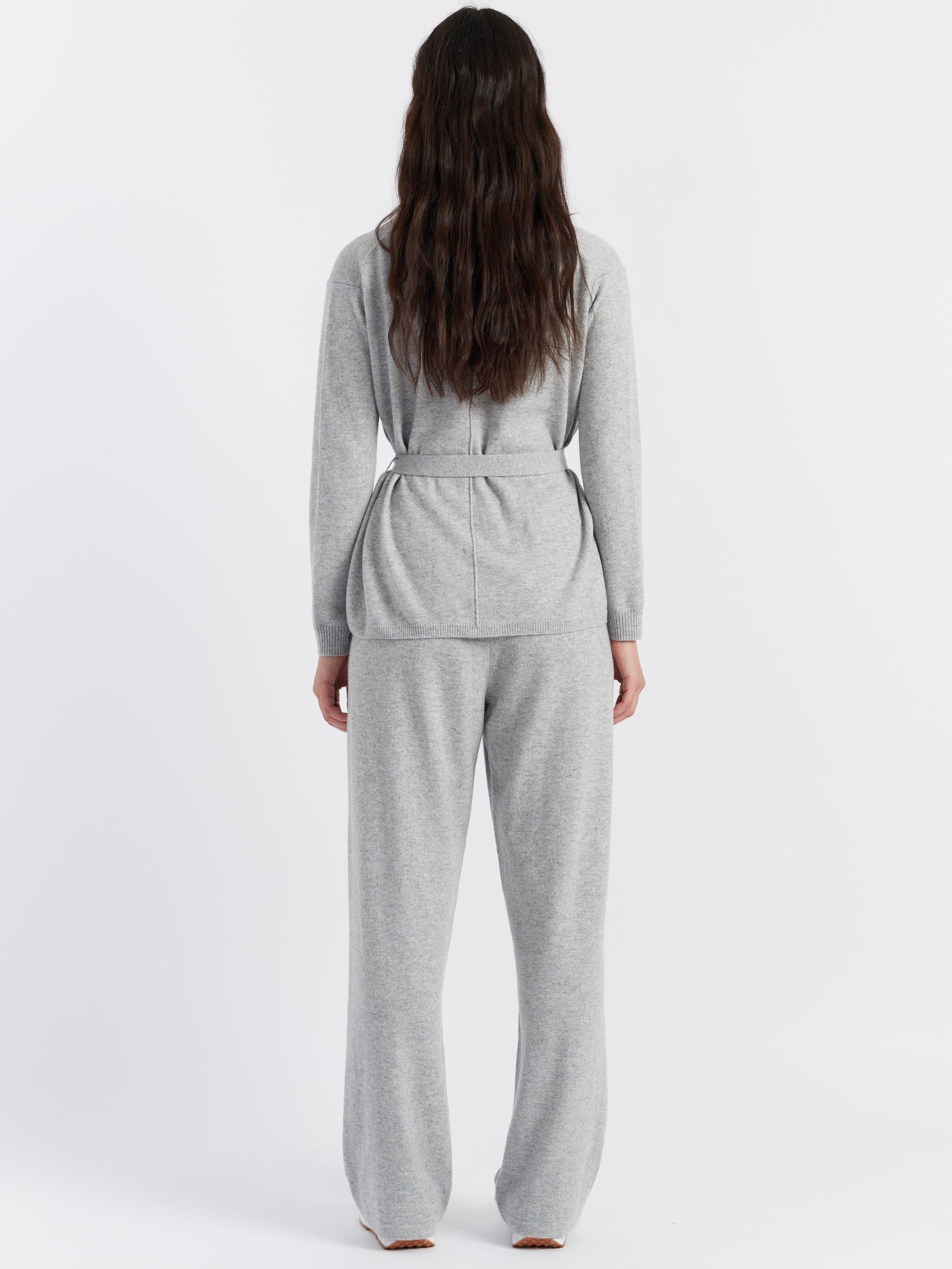 Product image 2 of 5, which shows Chinti & Parker Wool & Cashmere Wrap Cardigan, Light Grey, XS
