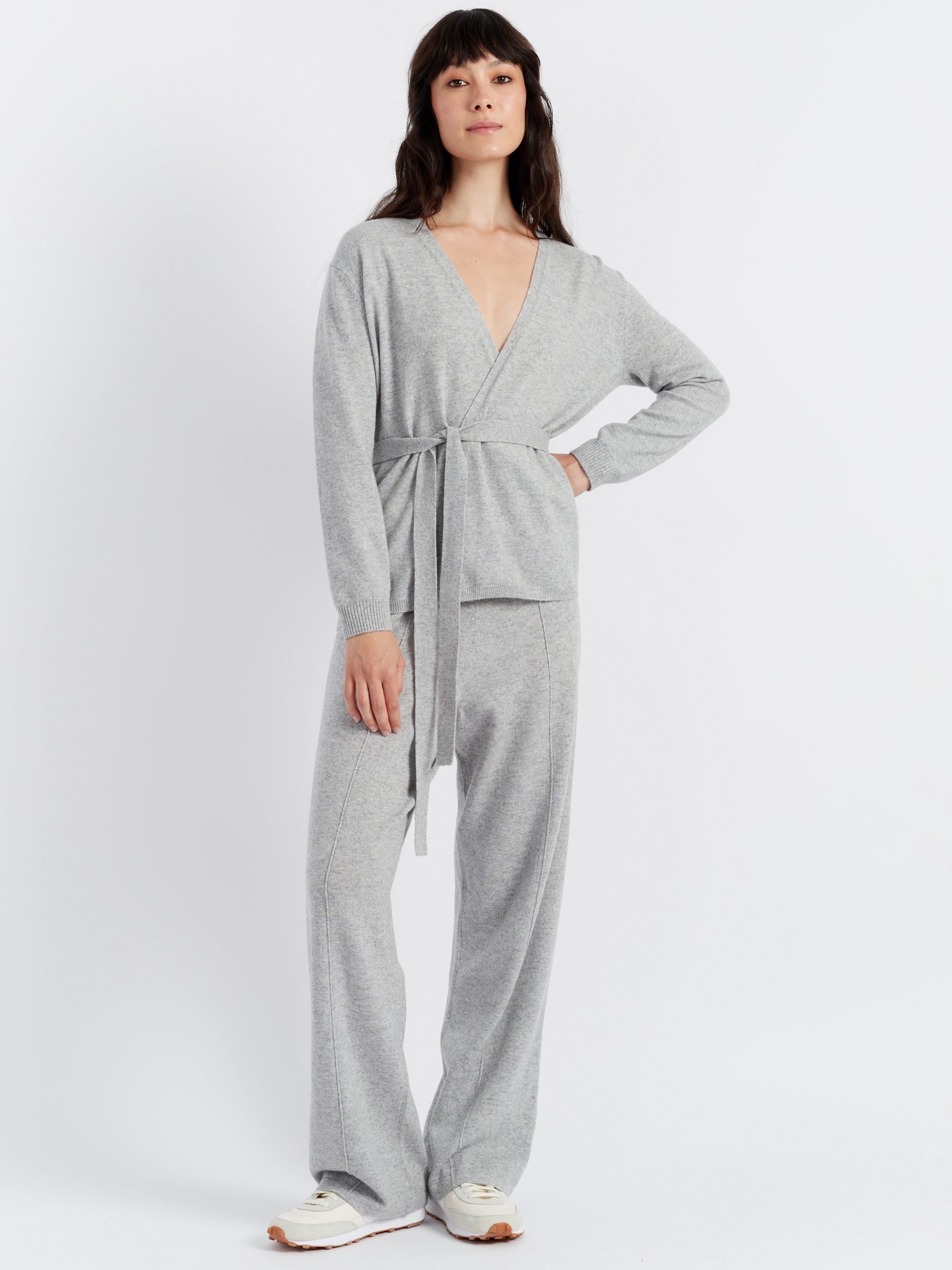 Product image 4 of 5, which shows Chinti & Parker Wool & Cashmere Wrap Cardigan, Light Grey, XS