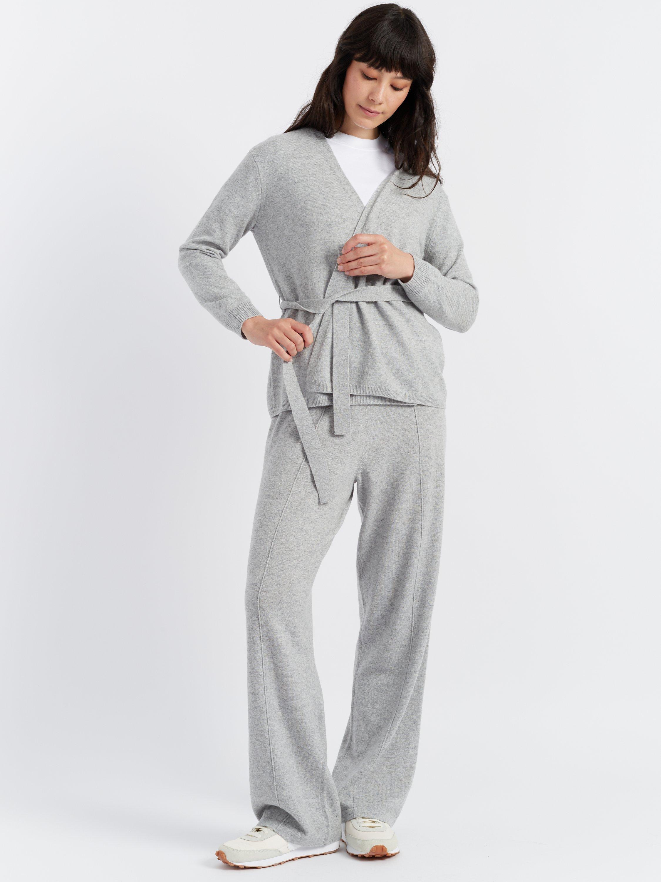 Product image 5 of 5, which shows Chinti & Parker Wool & Cashmere Wrap Cardigan, Light Grey, XS