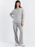 Chinti & Parker Wool & Cashmere Wide Leg Trousers, Light Grey