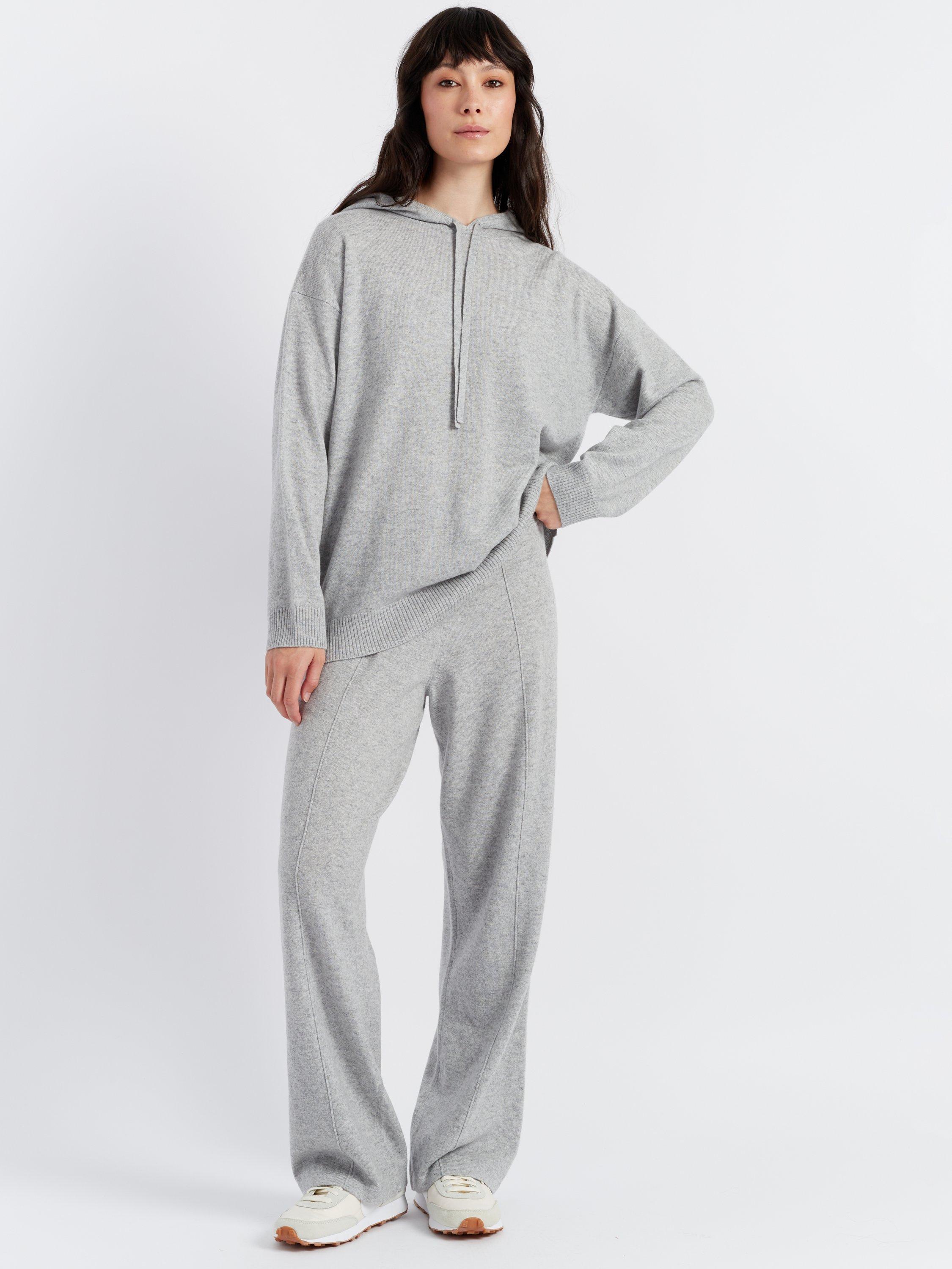 Product image 1 of 3, which shows Chinti & Parker Wool & Cashmere Relaxed Hoodie, Light Grey, XS