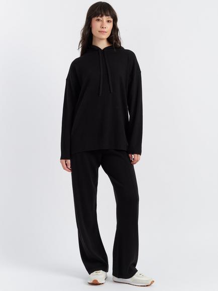 Chinti & Parker Wool & Cashmere Relaxed Hoodie, Black