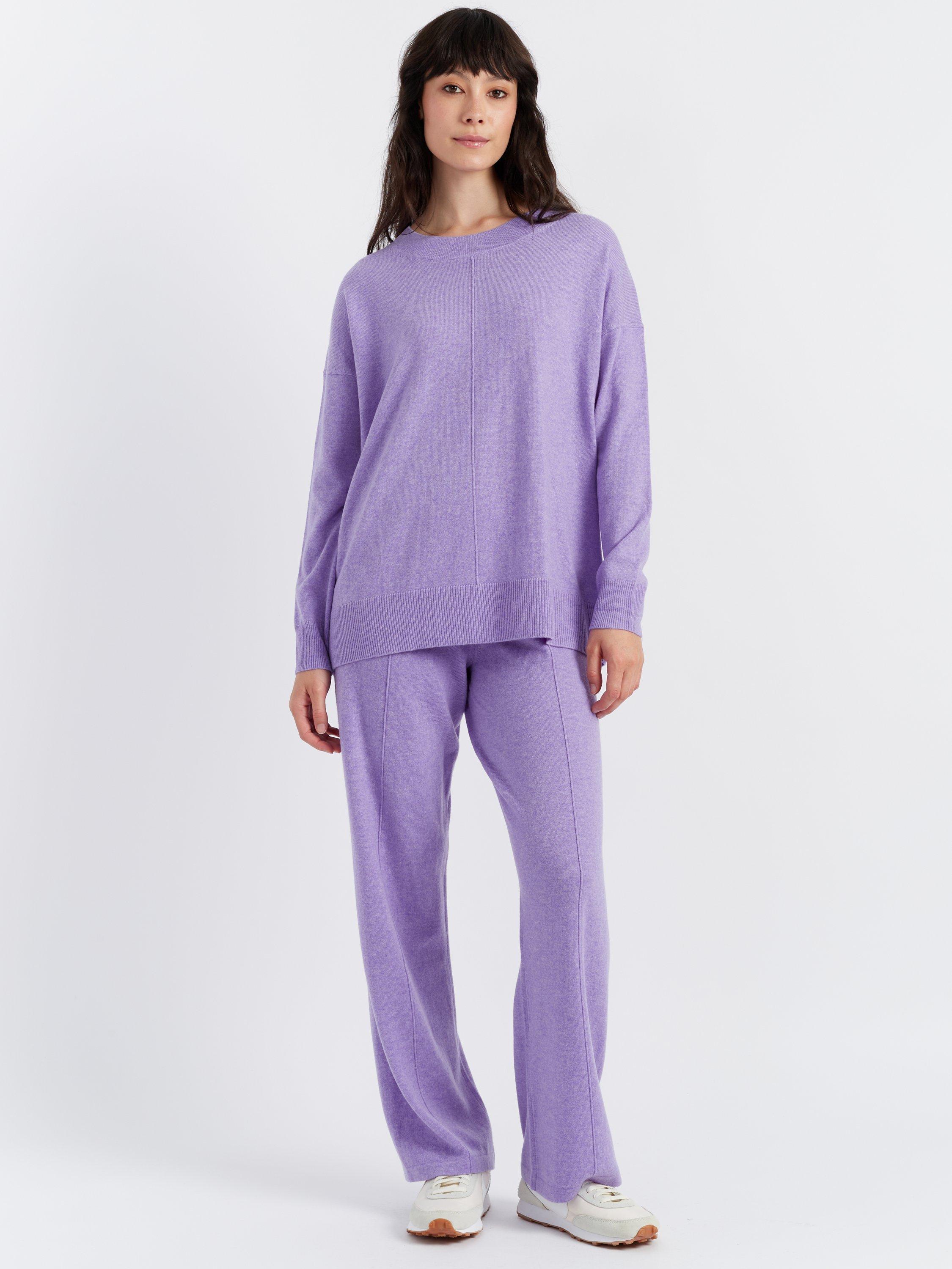 Product image 1 of 4, which shows Chinti & Parker Wool & Cashmere Slouchy Jumper, Lilac Melange, XS