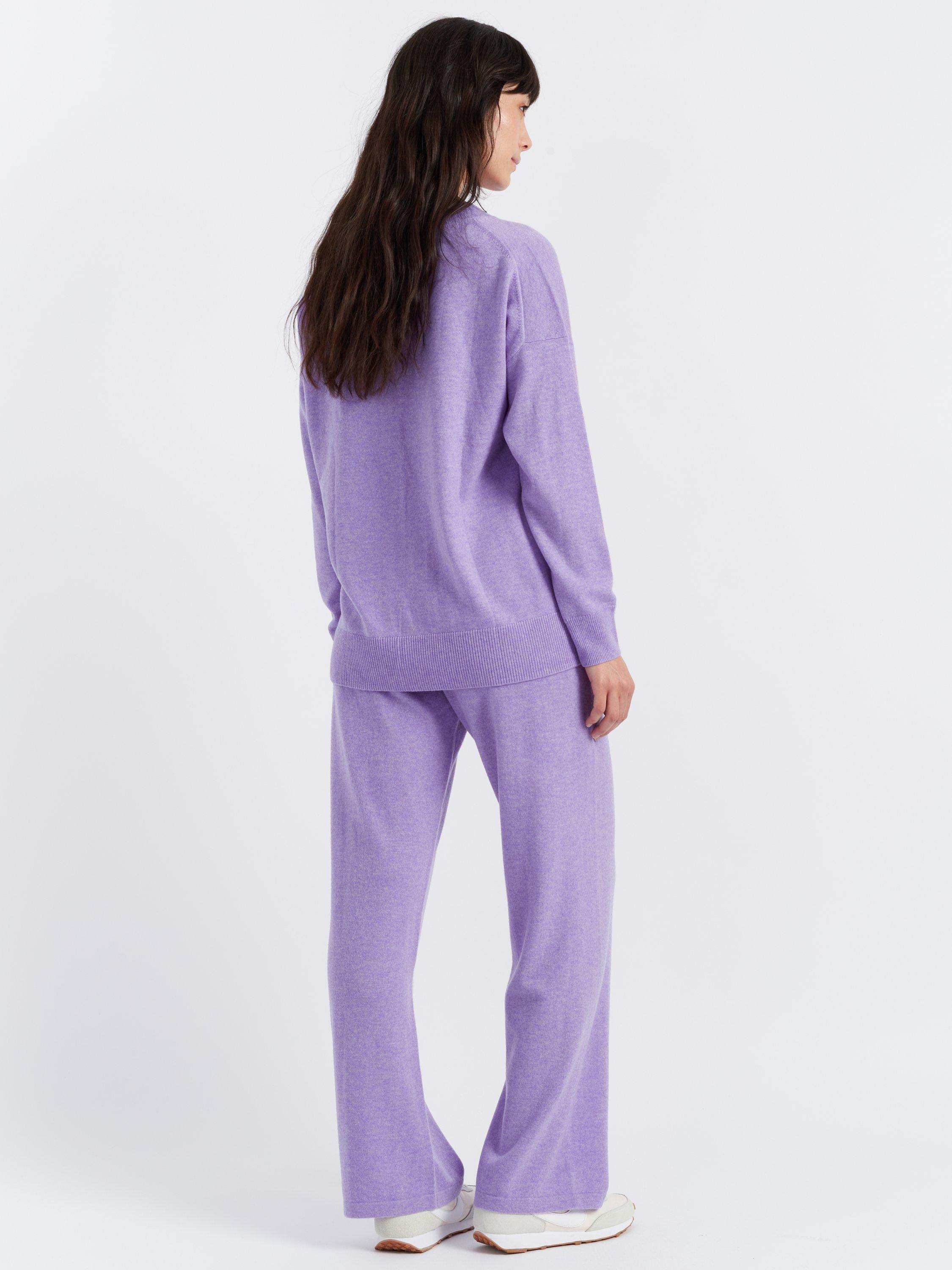 Product image 2 of 4, which shows Chinti & Parker Wool & Cashmere Slouchy Jumper, Lilac Melange, XS