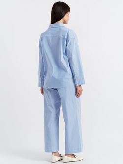 Chinti & Parker Snoopy Stripe Anchor Pyjama Set, Blue/White - view 2, Blue/White