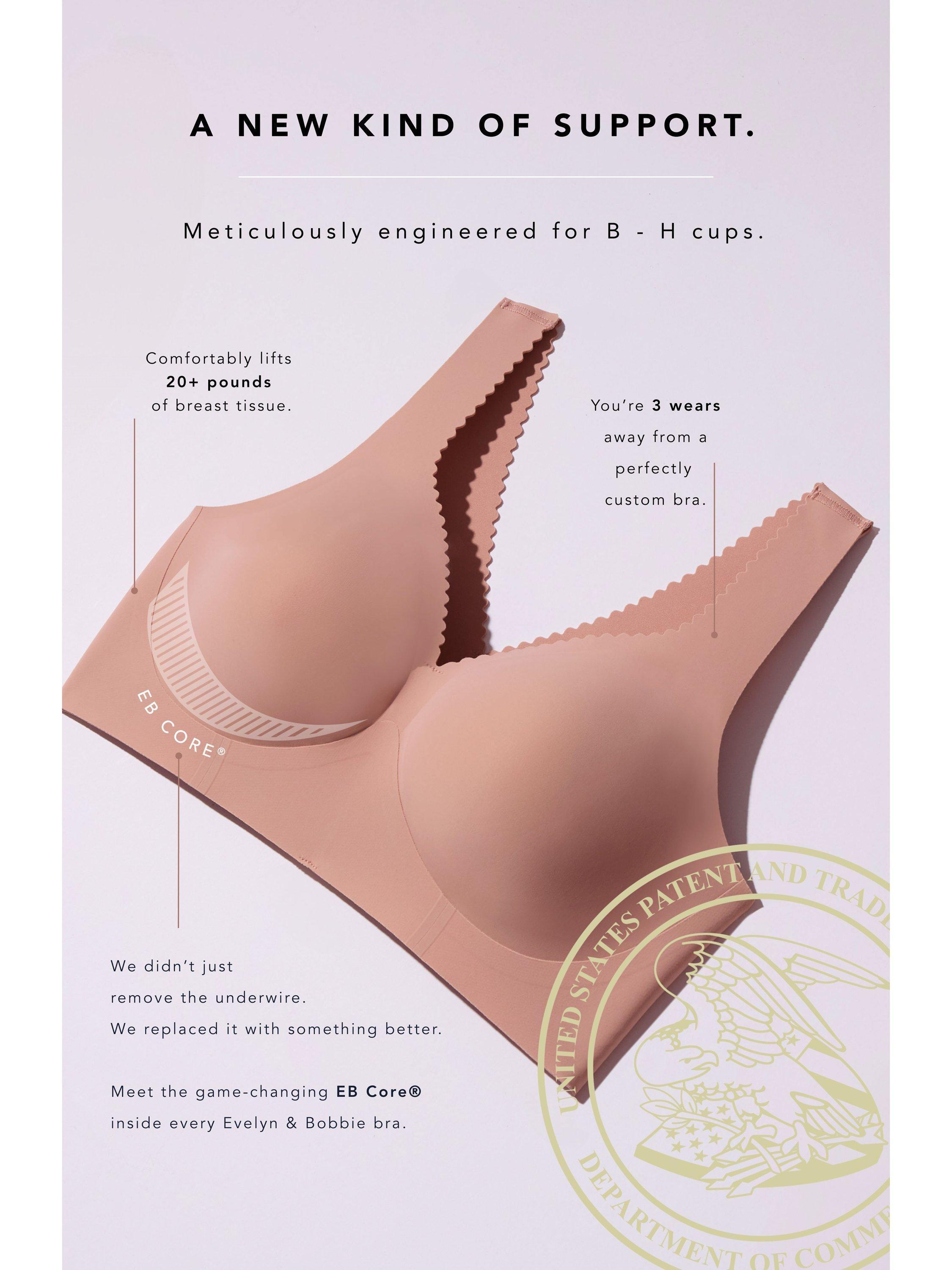 Product image 3 of 9, which shows Evelyn & Bobbie Evelyn Wire-Free Push-Up Bra, Himalayan Salt, S