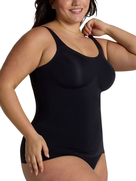Evelyn & Bobbie Scoop Neck Vest Top - view 2, Black