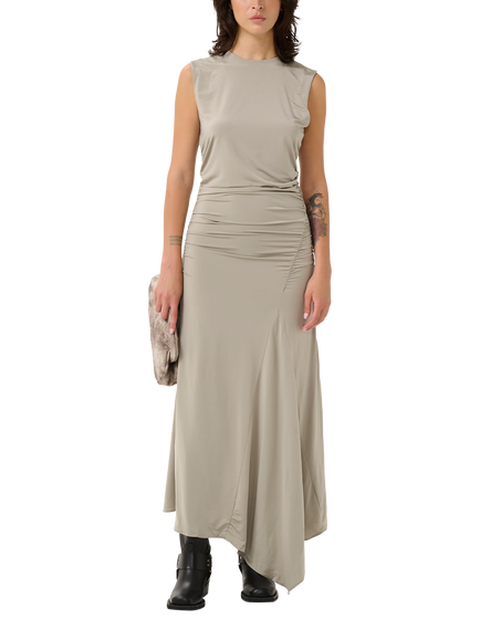 Gestuz GZlaily Ruched Maxi Dress, Rock Ridge