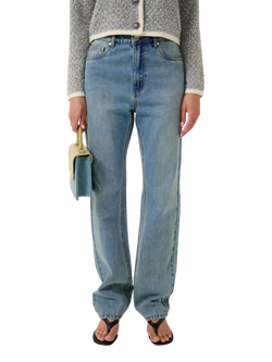Gestuz GZlayza Straight Fit Jeans, Mid Blue Vntage Wash, Mid Blue Vntage Wash