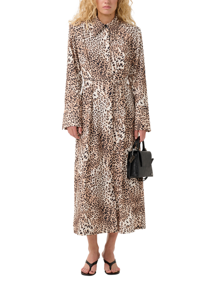 Gestuz GZmareen Leopard Print Shirt Dress, Multi, Multi