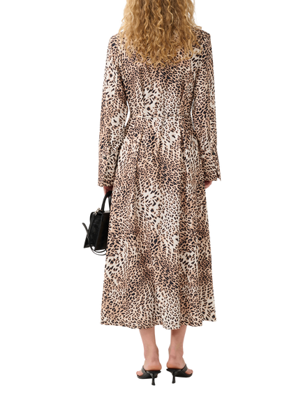 Gestuz GZmareen Leopard Print Shirt Dress, Multi - view 2, Multi