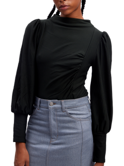 Gestuz Rifa Puff Sleeve Top, Black, Black