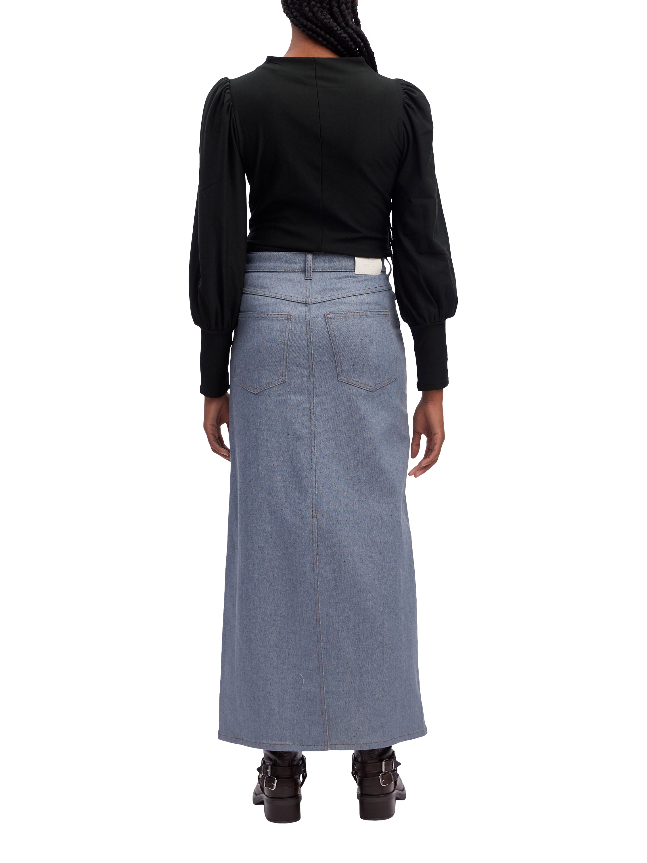 Product image 2 of 7, which shows Gestuz Rifa Puff Sleeve Top, Black, XS