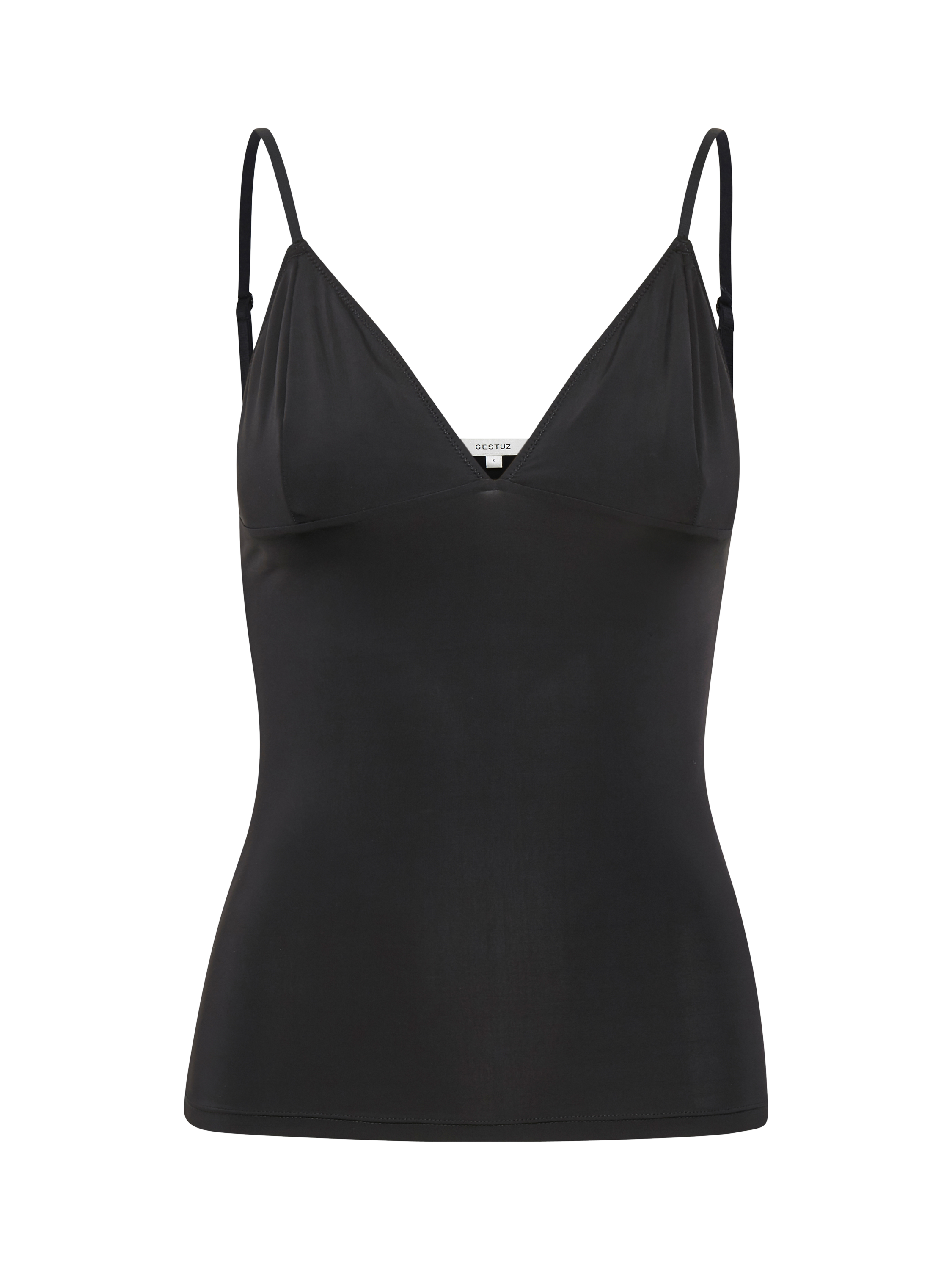 Product image 4 of 6, which shows Gestuz V-Neck Cami Top, Black, XS