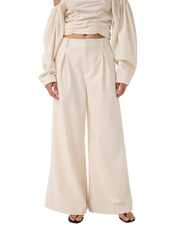 Gestuz GZdecia High Waist Trousers, Offwhite Melange, Offwhite Melange