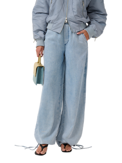 Gestuz GZfelina Relaxed Fit Trousers, Light Blue Washed, Light Blue Washed