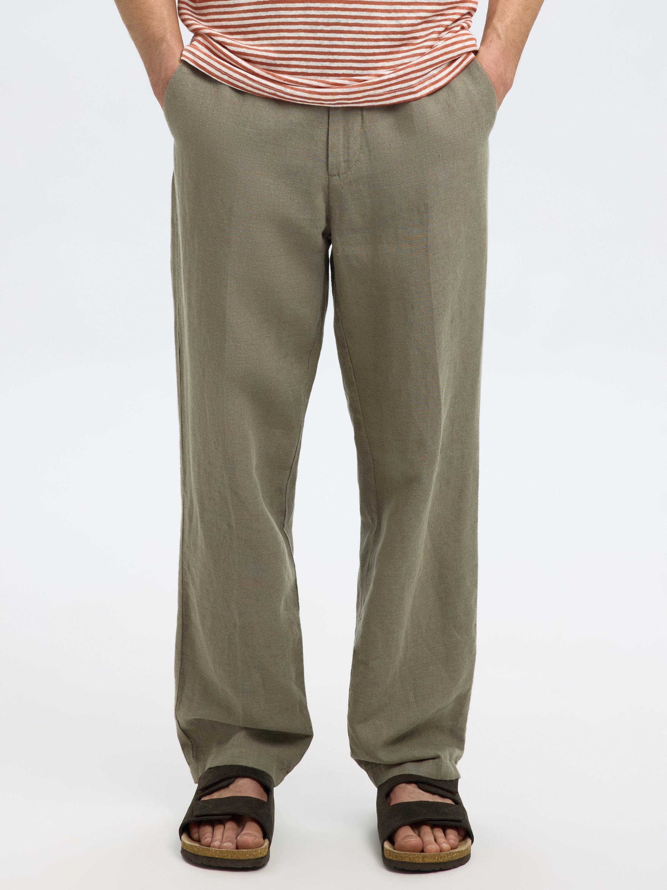 Product image 1 of 6, which shows Selected Mads Straight Trousers, Vetiver, 30R