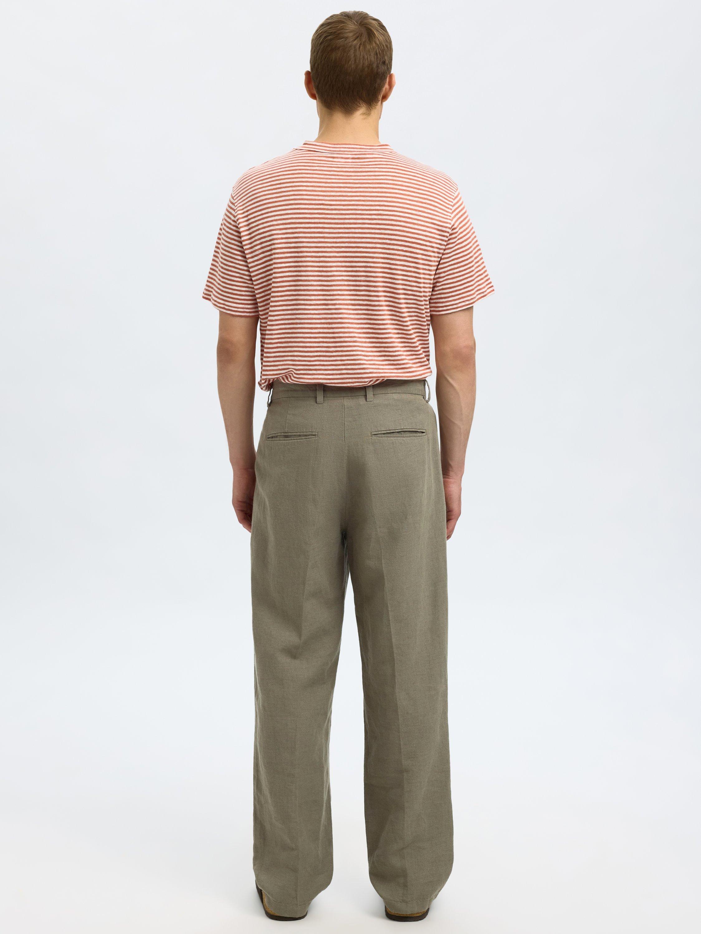 Product image 4 of 6, which shows Selected Mads Straight Trousers, Vetiver, 30R