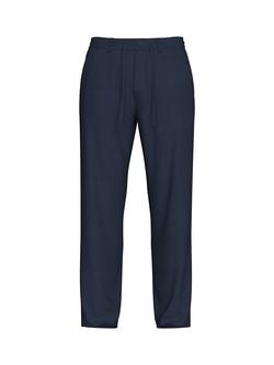 Selected Brody Straight Cotton Linen Blend Trousers, Dark Sapphire