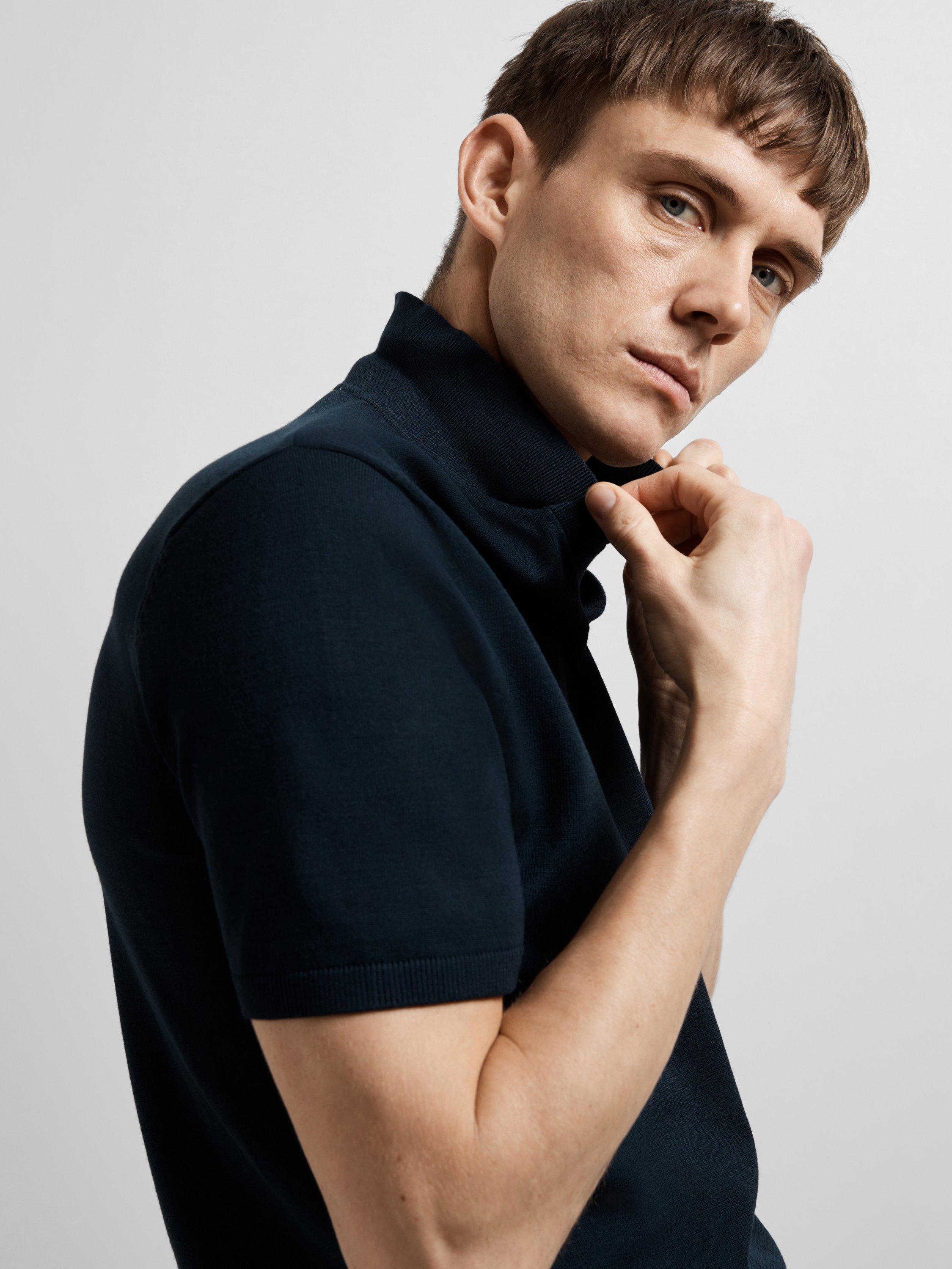 Product image 4 of 6, which shows Selected Teller Regular Fit Polo Shirt, Sky Captain, S