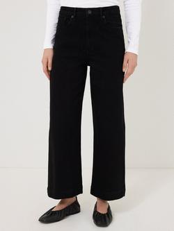 Jigsaw Tyne Wide Leg Cropped Denim Jeans, Black