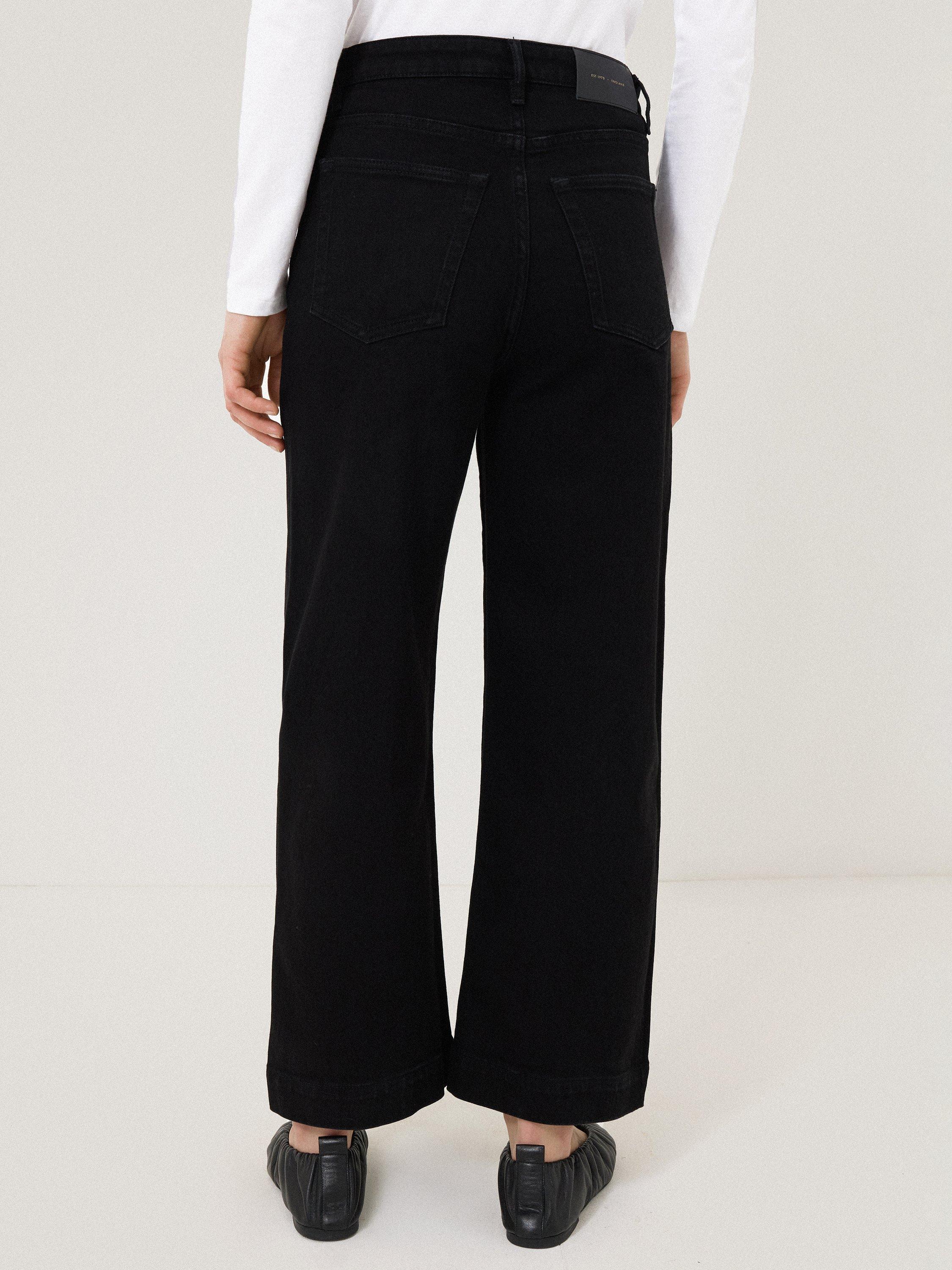 Product image 2 of 2, which shows Jigsaw Tyne Wide Leg Cropped Jeans, Black, 24