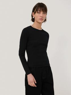 Jigsaw Long Sleeve Baby Top, Black
