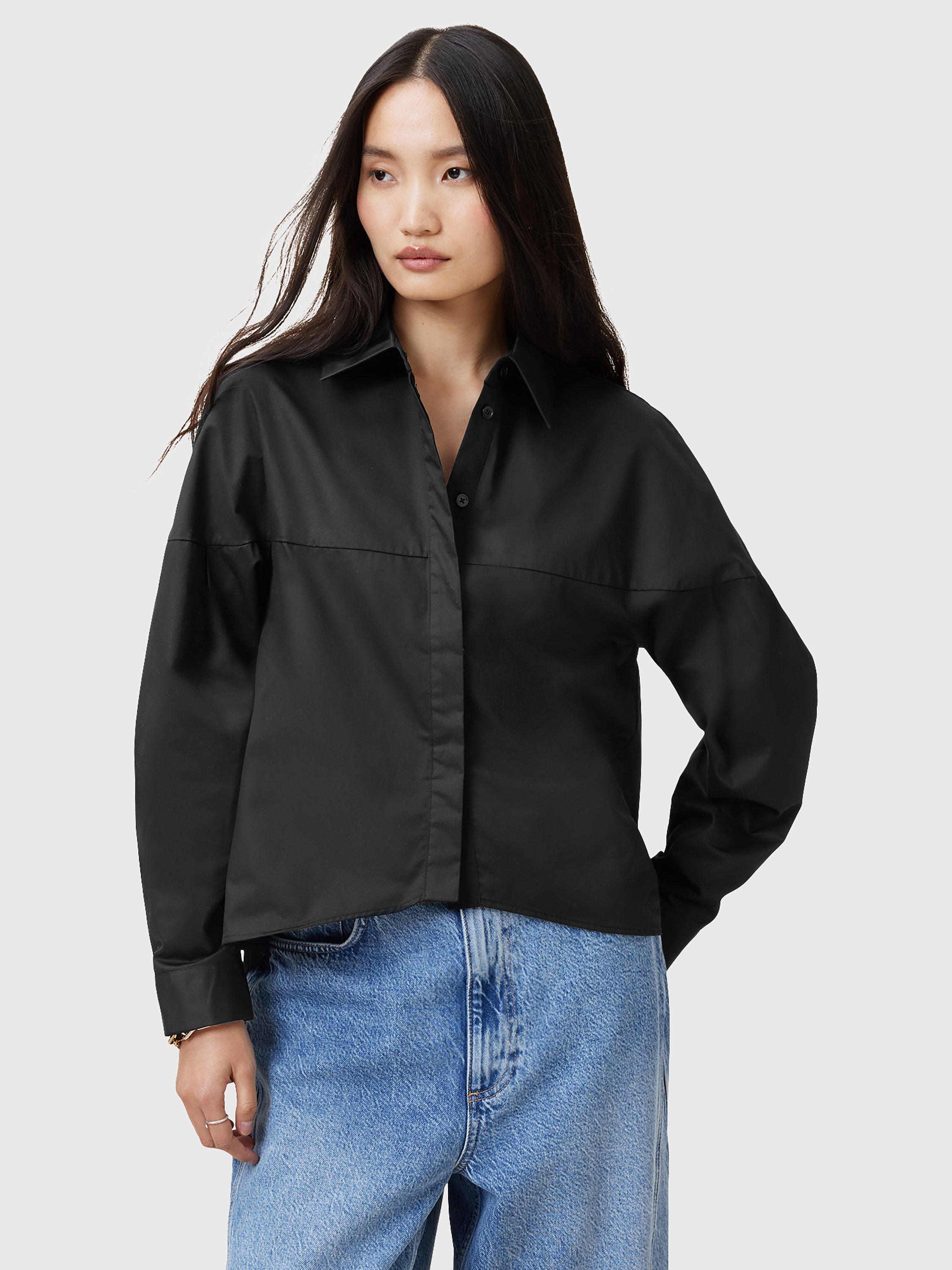 AllSaints Toria Pure Organic Cotton Shirt, Black