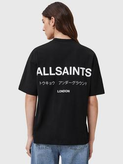 AllSaints Underground Etta Graphic T-Shirt, Black Black - view 2, Black Black
