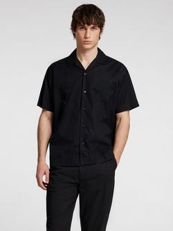 Selected Short Sleeve Cotton Shirt, Black, Black