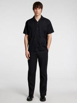Selected Short Sleeve Cotton Shirt, Black - view 2, Black