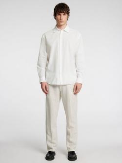 Selected Cotton Seersucker Shirt, Bright White - view 2, Bright White