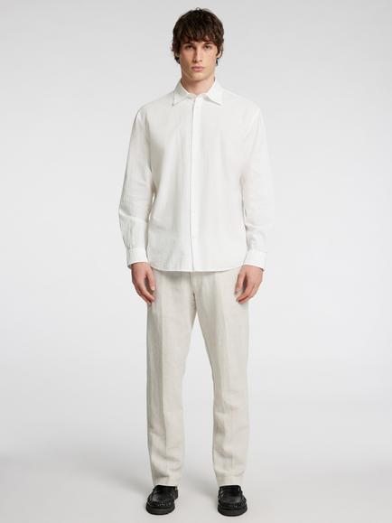 Selected Cotton Seersucker Shirt, Bright White - view 2, Bright White