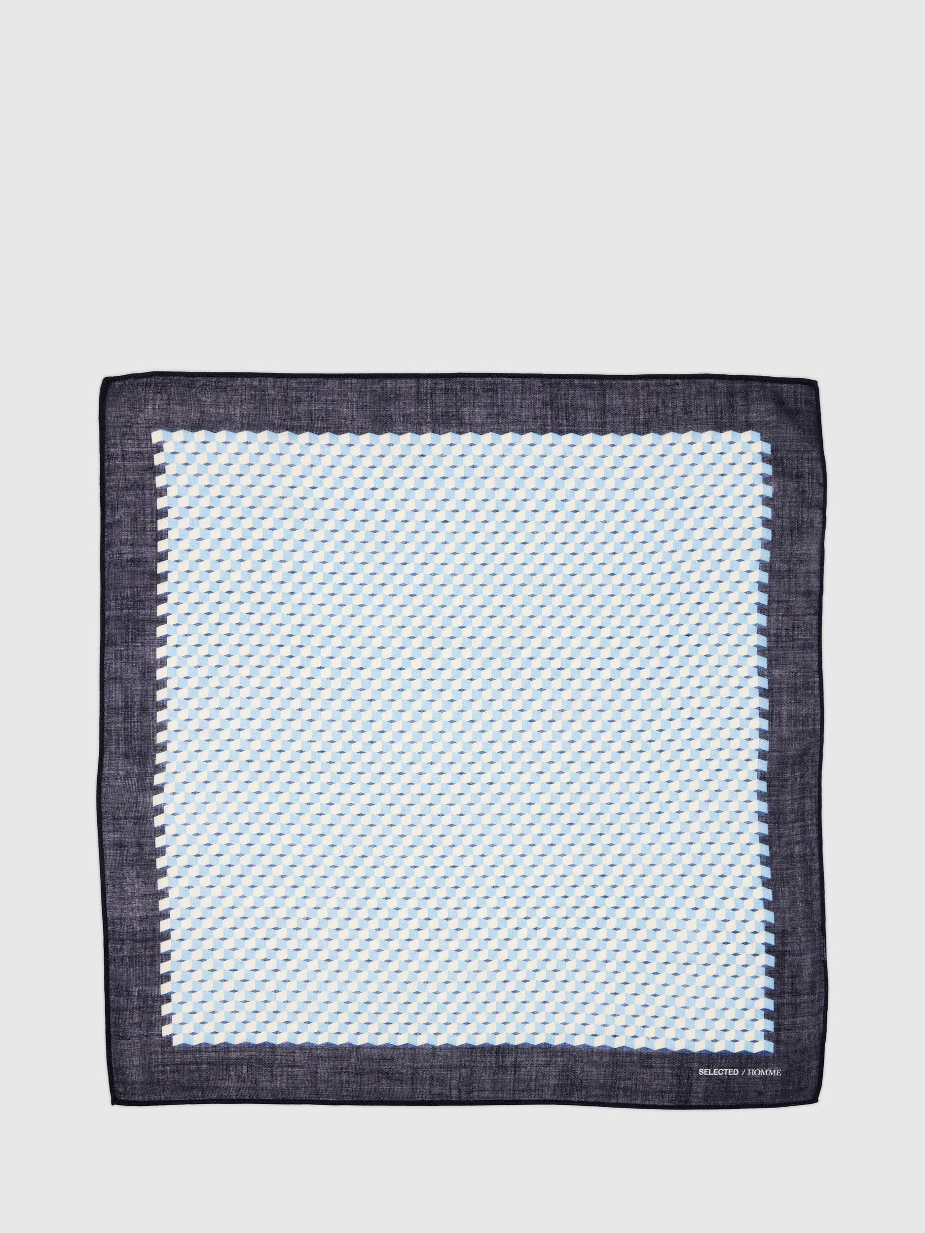 Product image 1 of 4, which shows Selected Lano Wool & Silk Blend Bandana Scarf, Winter Sky