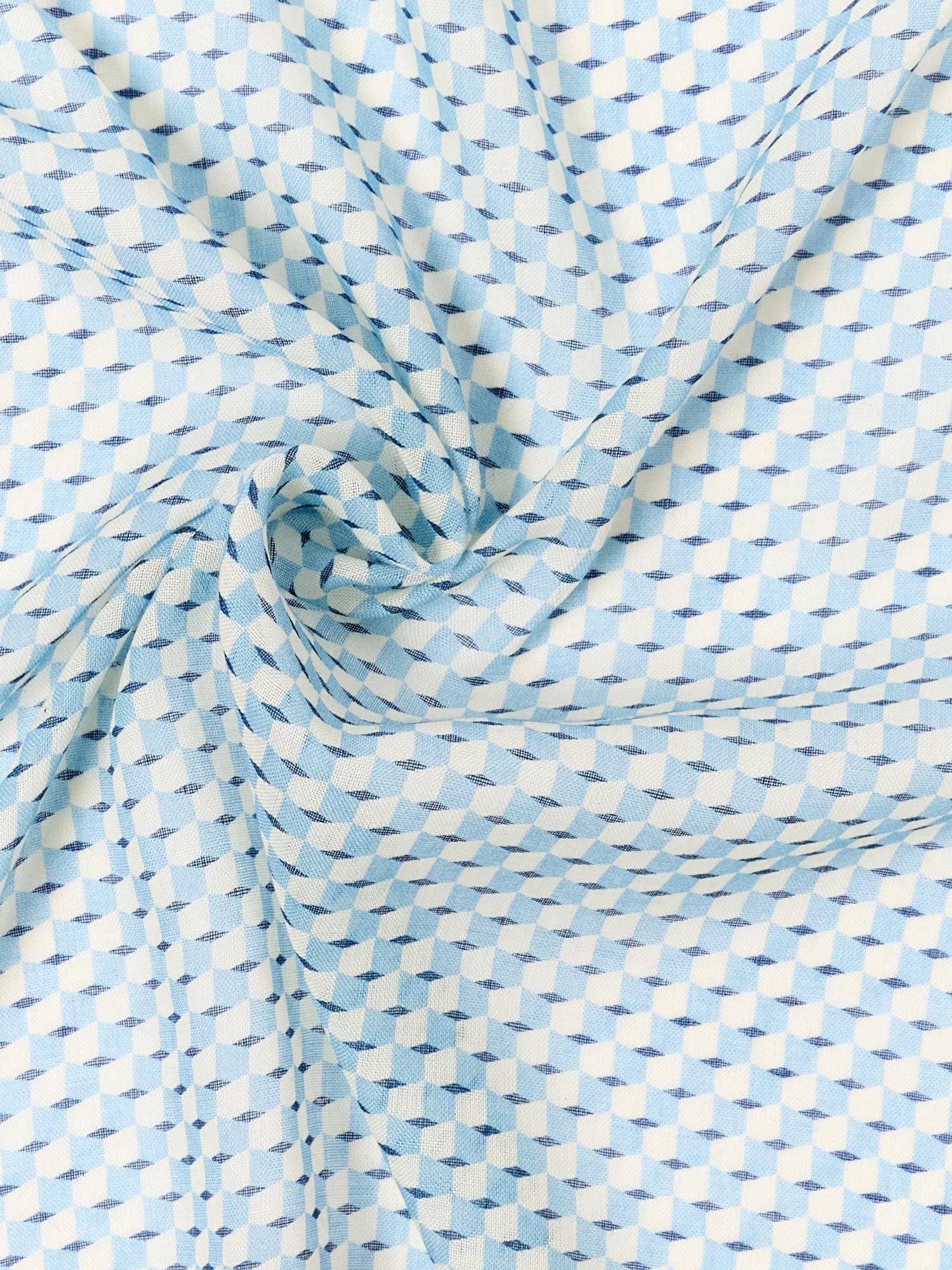 Product image 4 of 4, which shows Selected Lano Wool & Silk Blend Bandana Scarf, Winter Sky