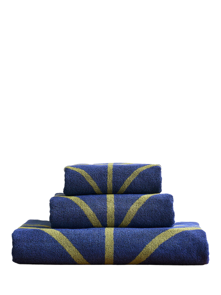 Orla Kiely Linear Stem Towels, Navy/Olive - view 2, Navy/Olive