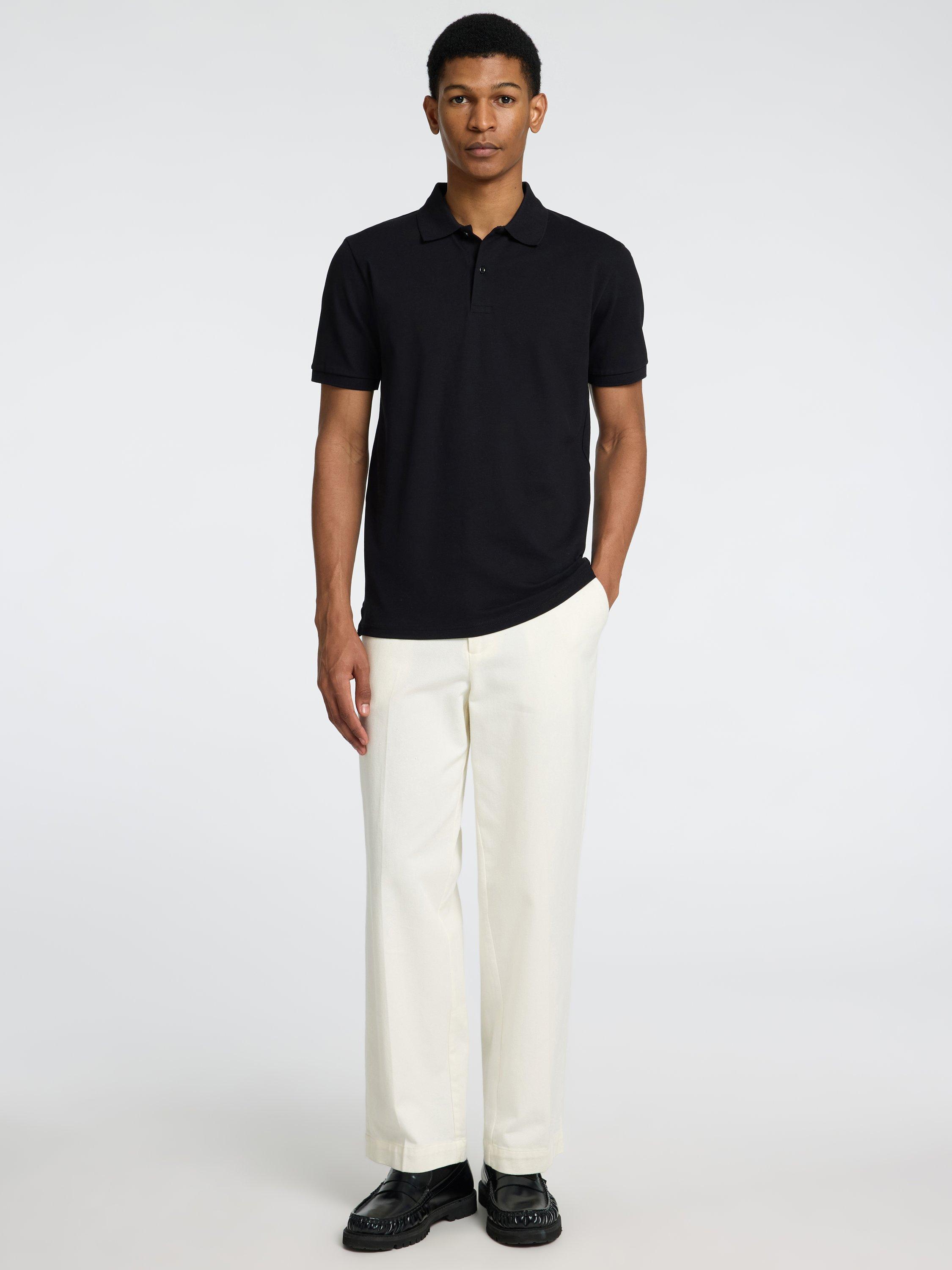 Product image 2 of 6, which shows Selected Atlas Organic Cotton Blend Straight Leg Trousers, Egret, 32R