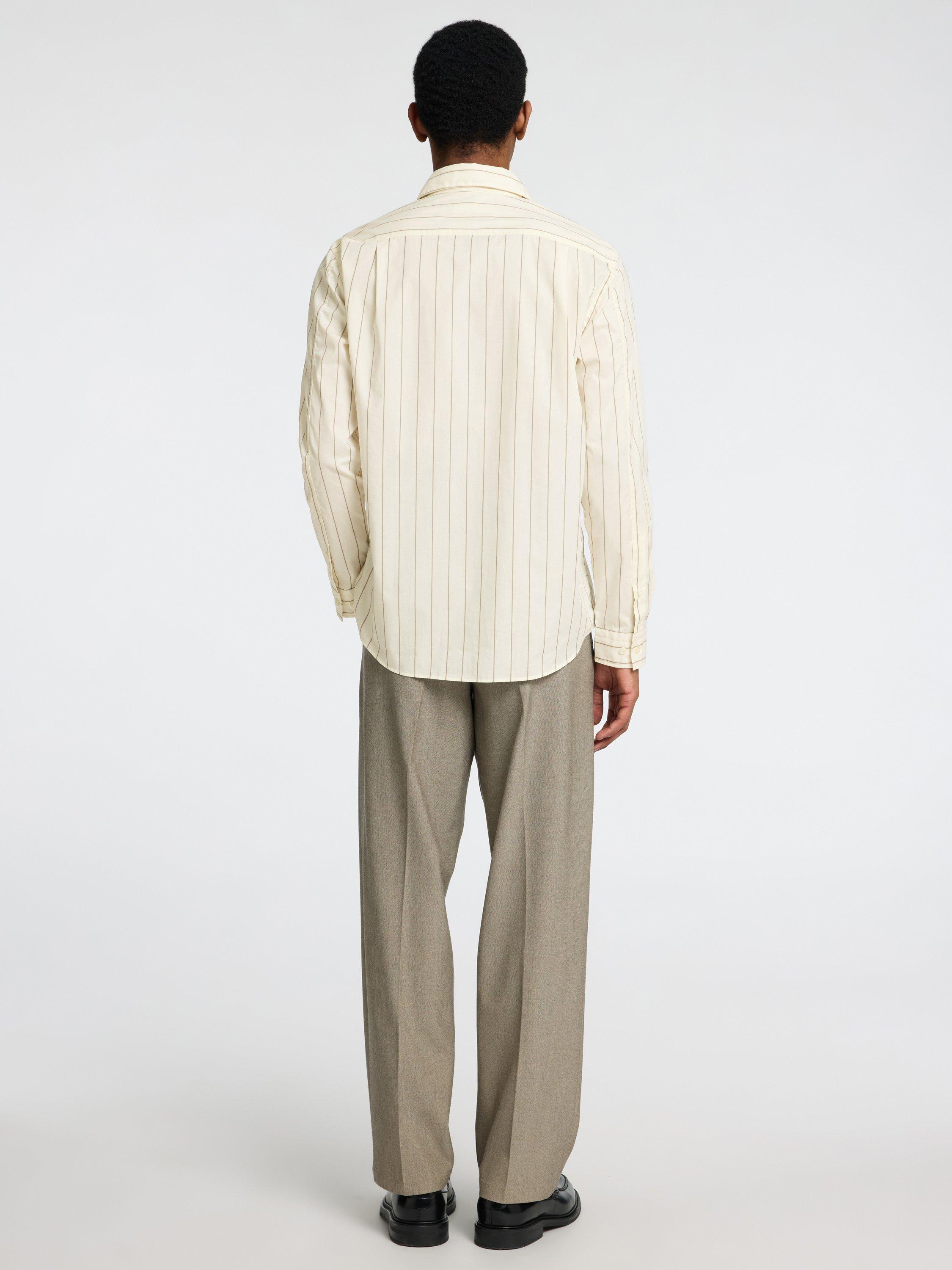 Product image 5 of 6, which shows Selected Cotton Regular Fit Stripe Shirt, Egret Stripes, S