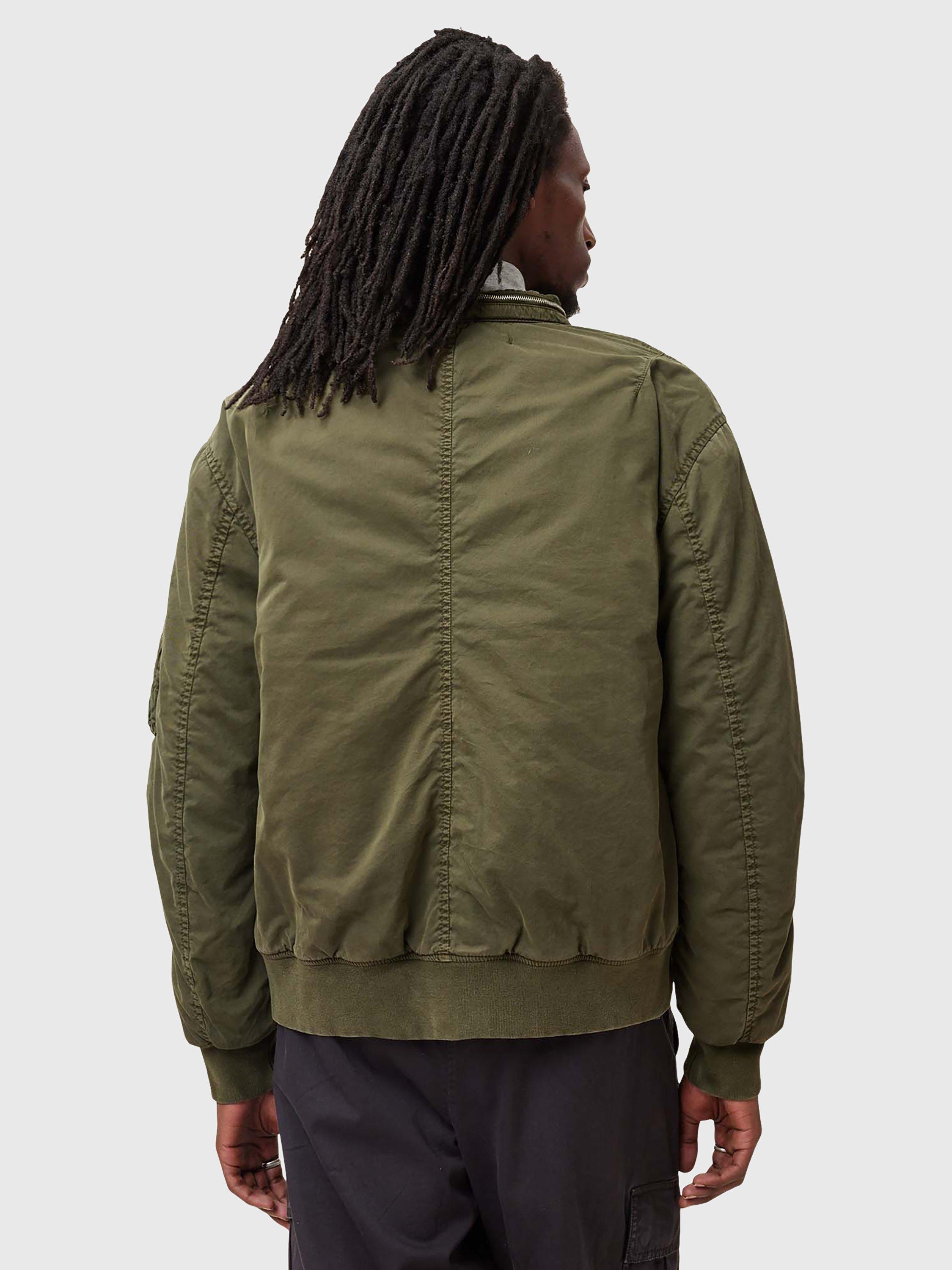 Product image 2 of 6, which shows AllSaints Banner Bomber Jacket, Mid Green, L