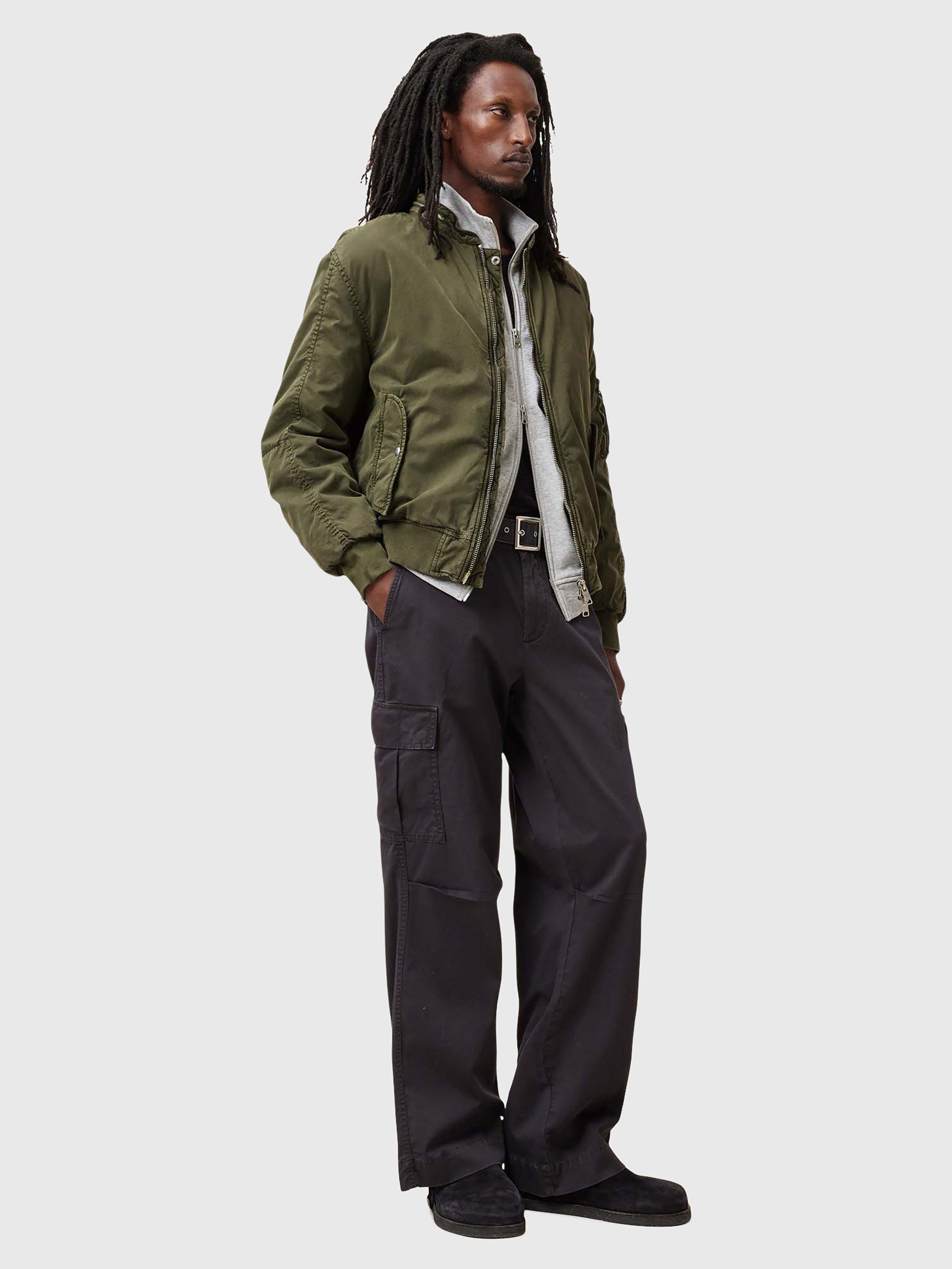 Product image 3 of 6, which shows AllSaints Banner Bomber Jacket, Mid Green, L
