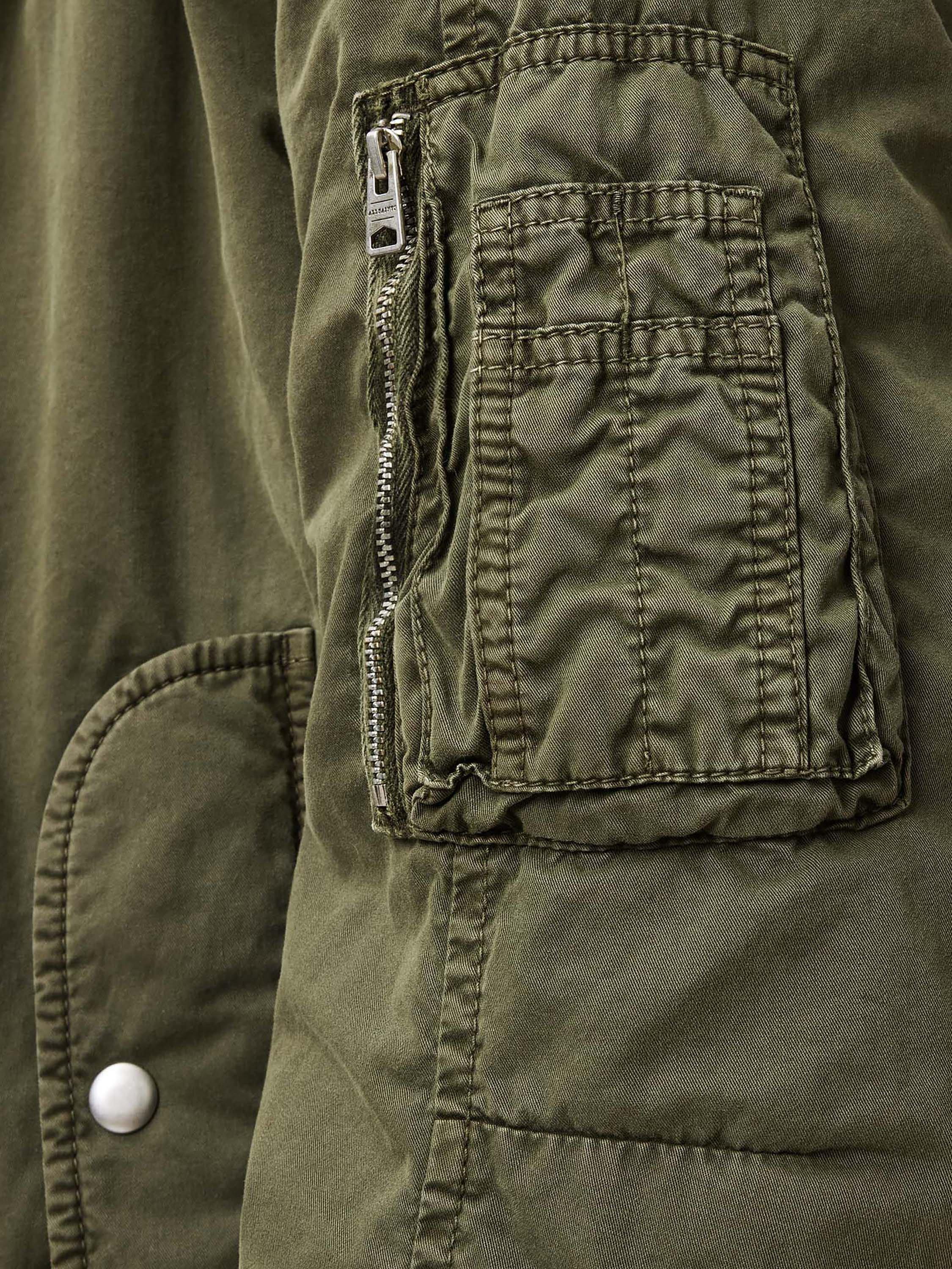 Product image 5 of 6, which shows AllSaints Banner Bomber Jacket, Mid Green, L