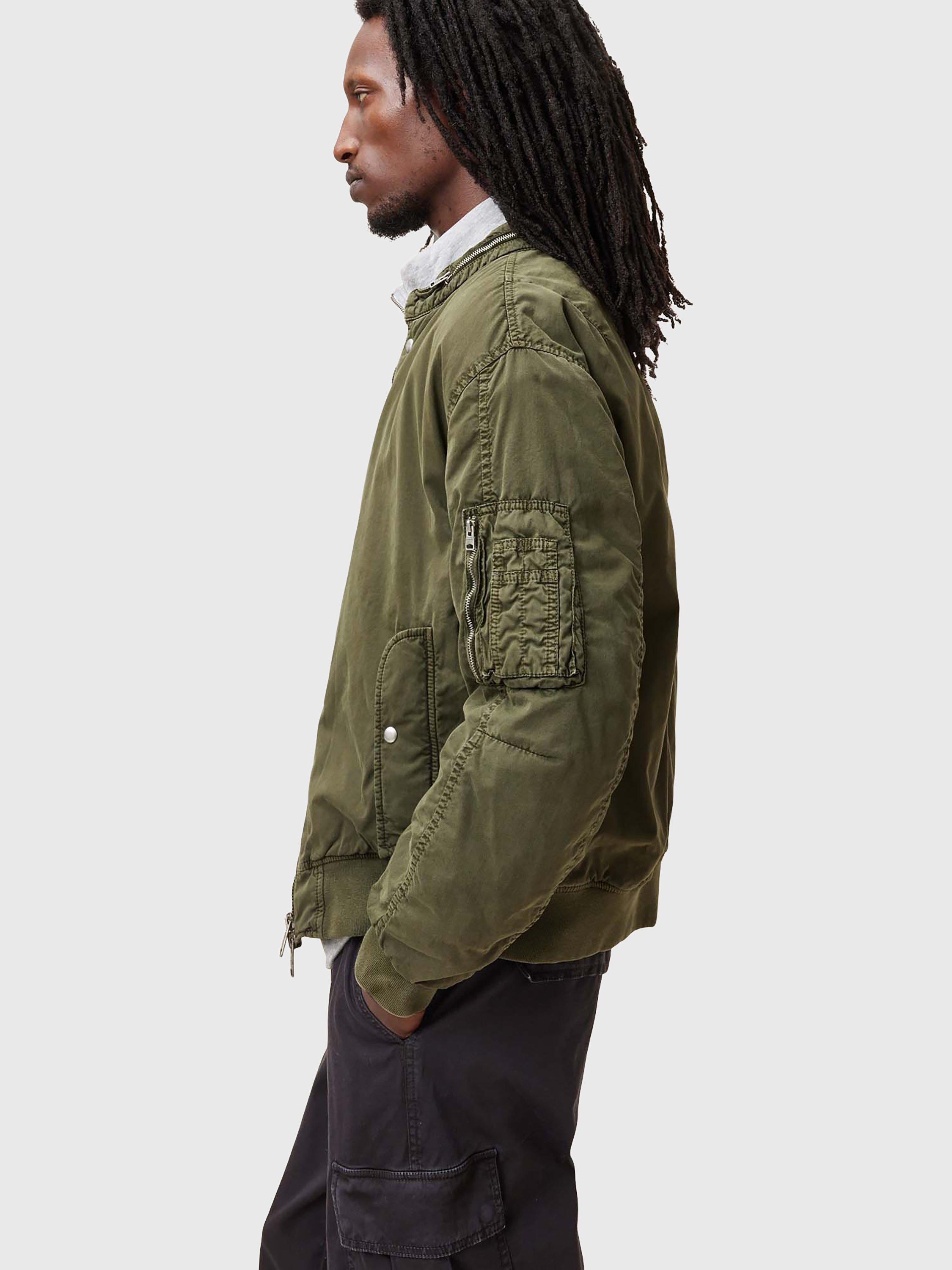 Product image 6 of 6, which shows AllSaints Banner Bomber Jacket, Mid Green, L