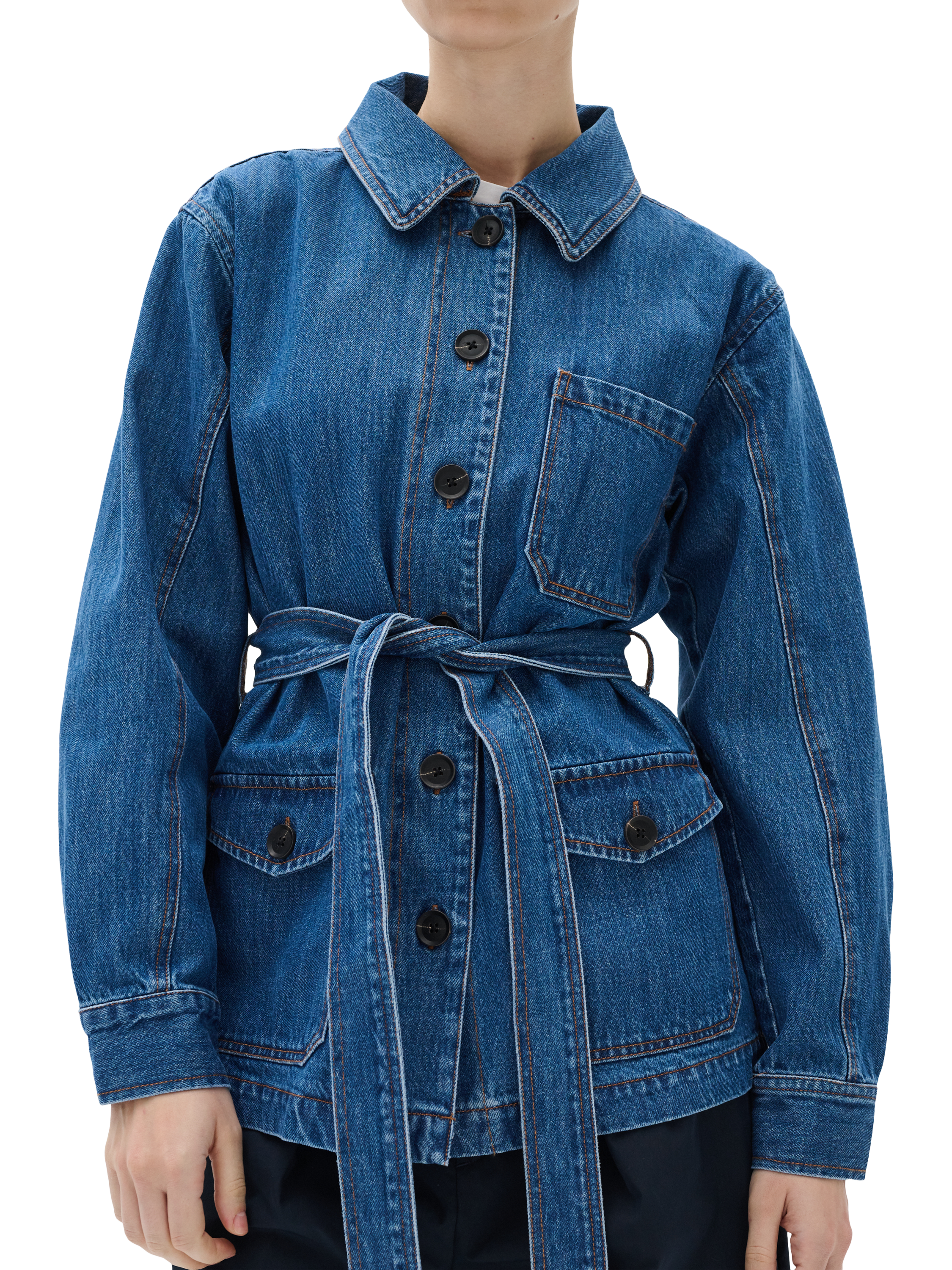 Product image 4 of 6, which shows InWear Morrigan Belted Denim Jacket, Blue, 8