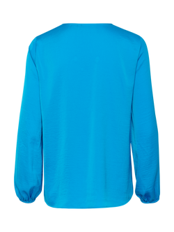 InWear Rindal V-Neck Pleat Detail Blouse - view 2, Cyan