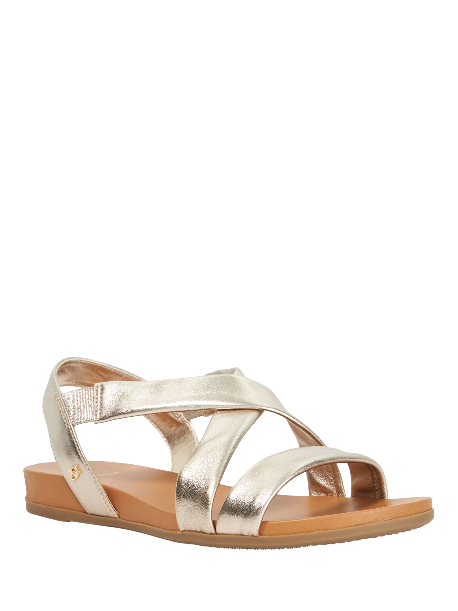 Product image 3 of 5, which shows Dune London Landies Metallic Leather Sandals, Gold, 3