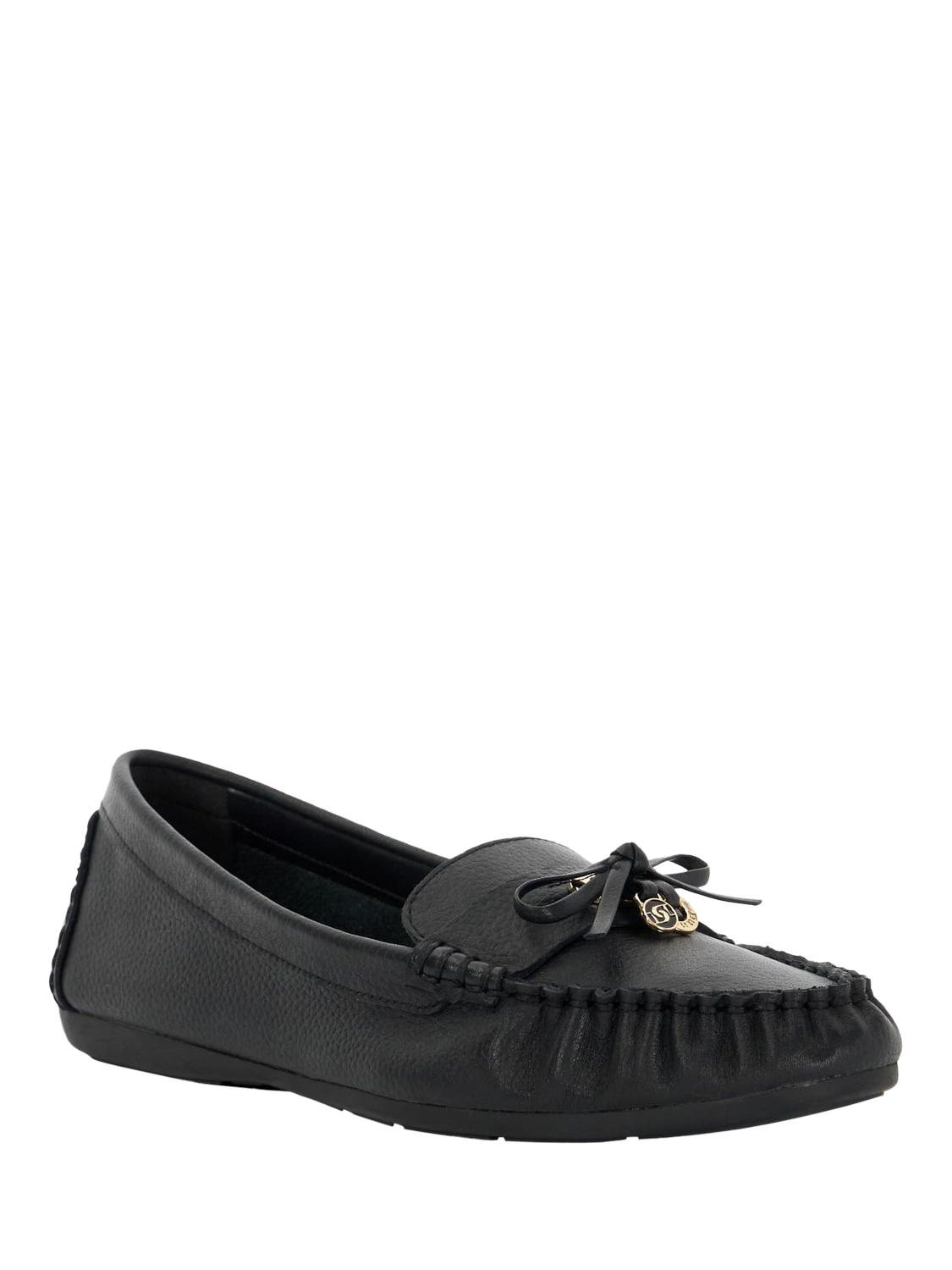 Product image 3 of 5, which shows Dune London Grovers Leather Loafers, Black, 3