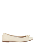Dune London Hallo Leather Ballerina Pumps, Ecru