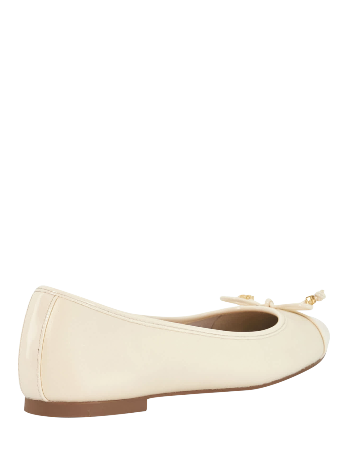 Product image 5 of 6, which shows Dune Hallo Leather Ballerina Pumps, Ecru, 3
