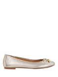Dune London Hallo Leather Ballerina Pumps, Gold